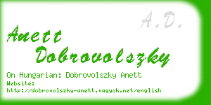 anett dobrovolszky business card